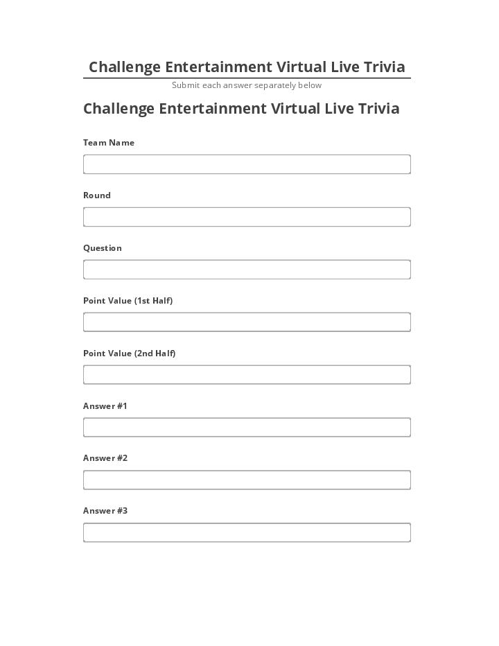 Update Challenge Entertainment Virtual Live Trivia from Salesforce