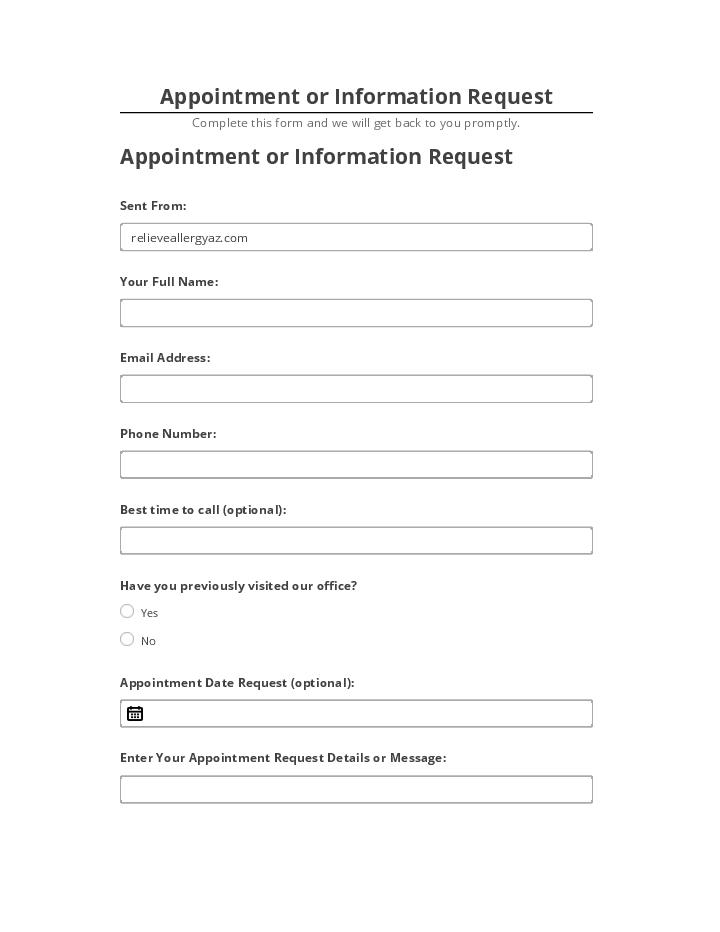 Arrange Appointment or Information Request in Netsuite