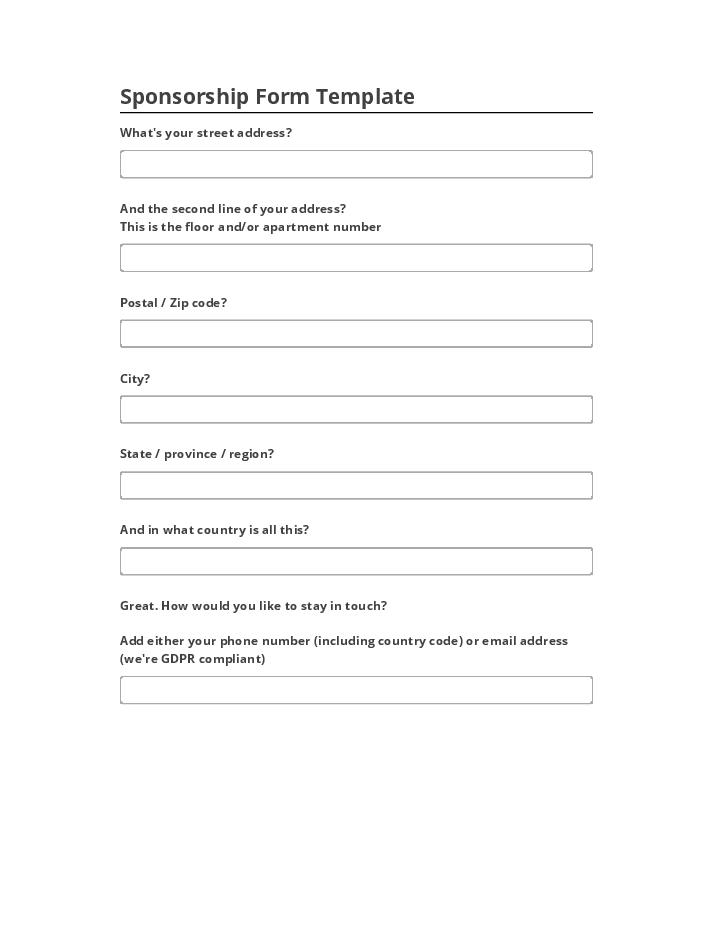 Update Sponsorship Form Template from Salesforce