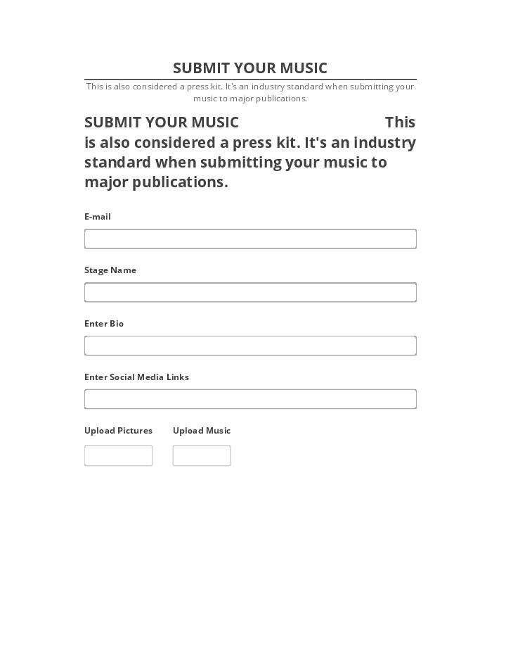 Arrange SUBMIT YOUR MUSIC in Microsoft Dynamics
