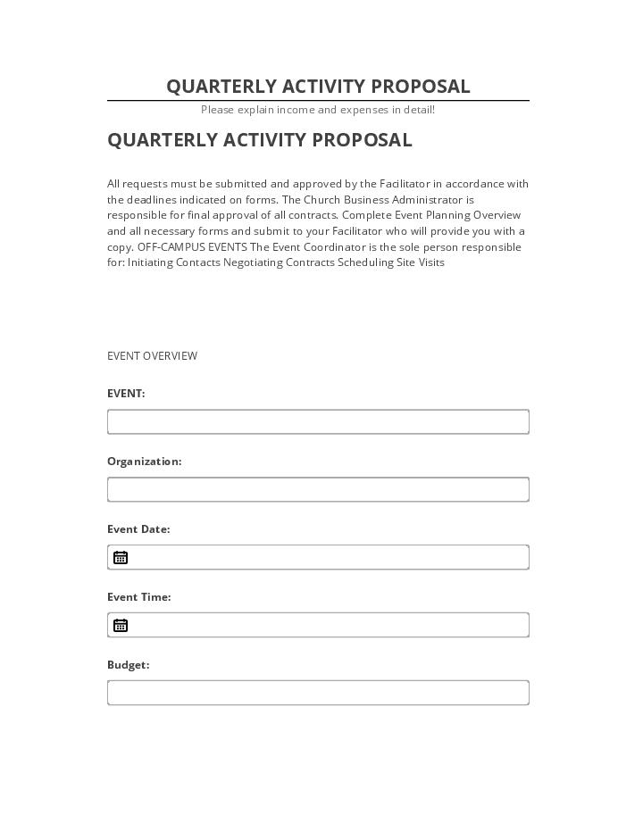 Extract QUARTERLY ACTIVITY PROPOSAL from Microsoft Dynamics