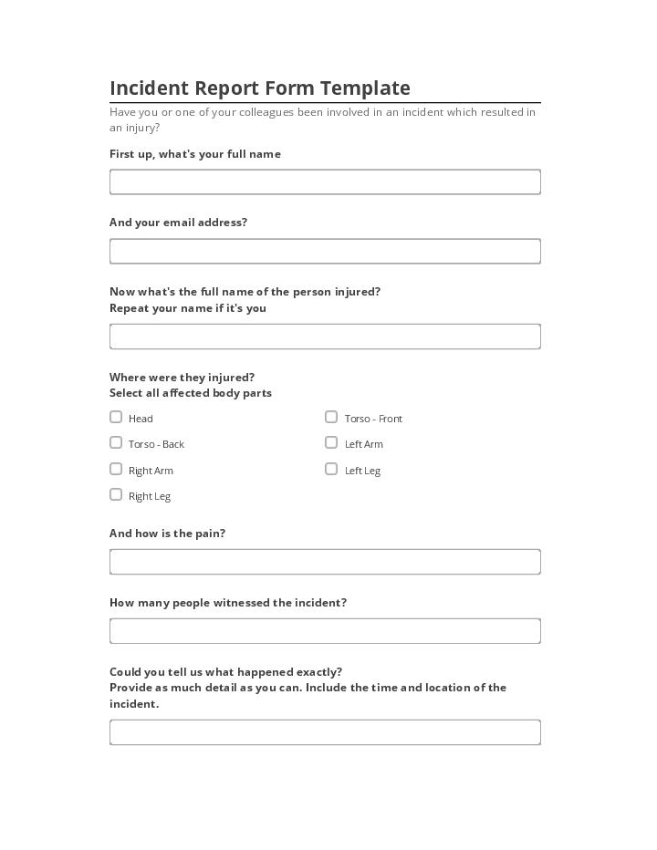Archive Incident Report Form Template