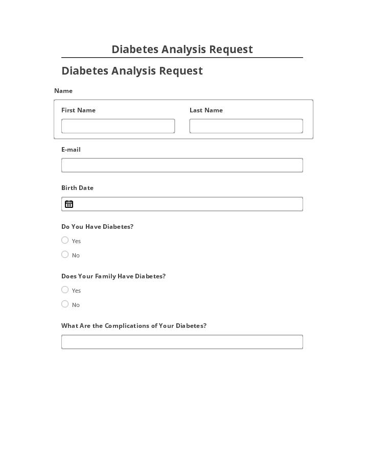 Arrange Diabetes Analysis Request in Netsuite