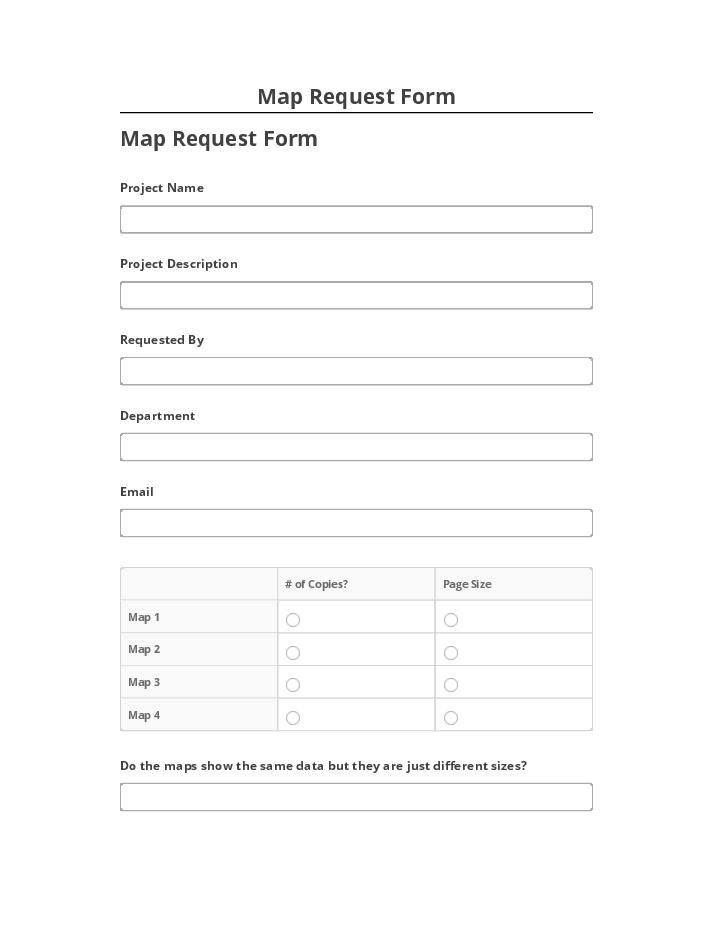 Manage Map Request Form in Microsoft Dynamics