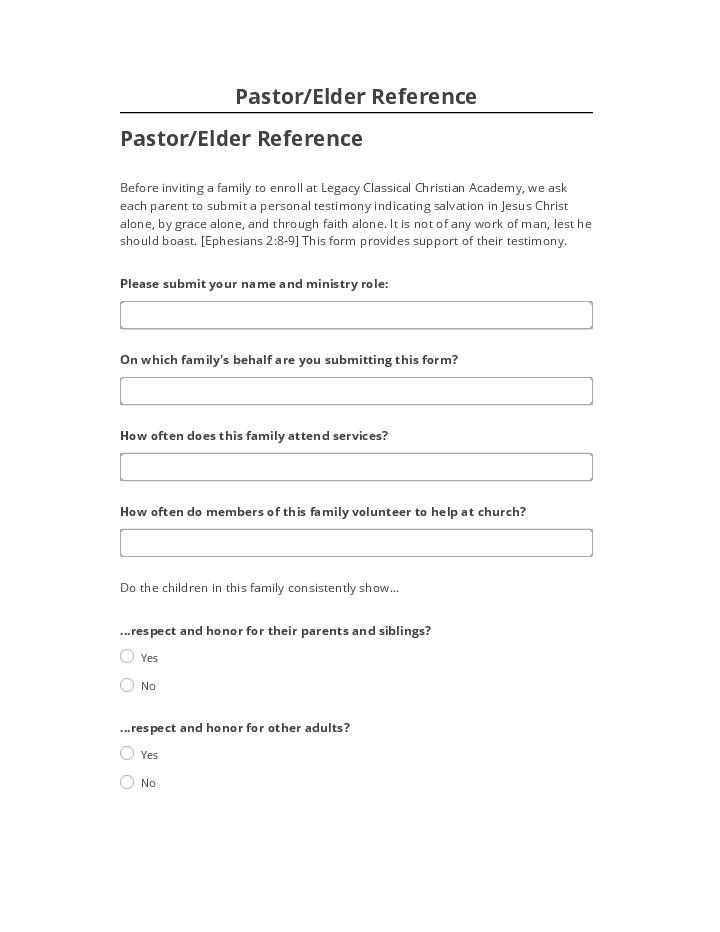 Incorporate Pastor/Elder Reference