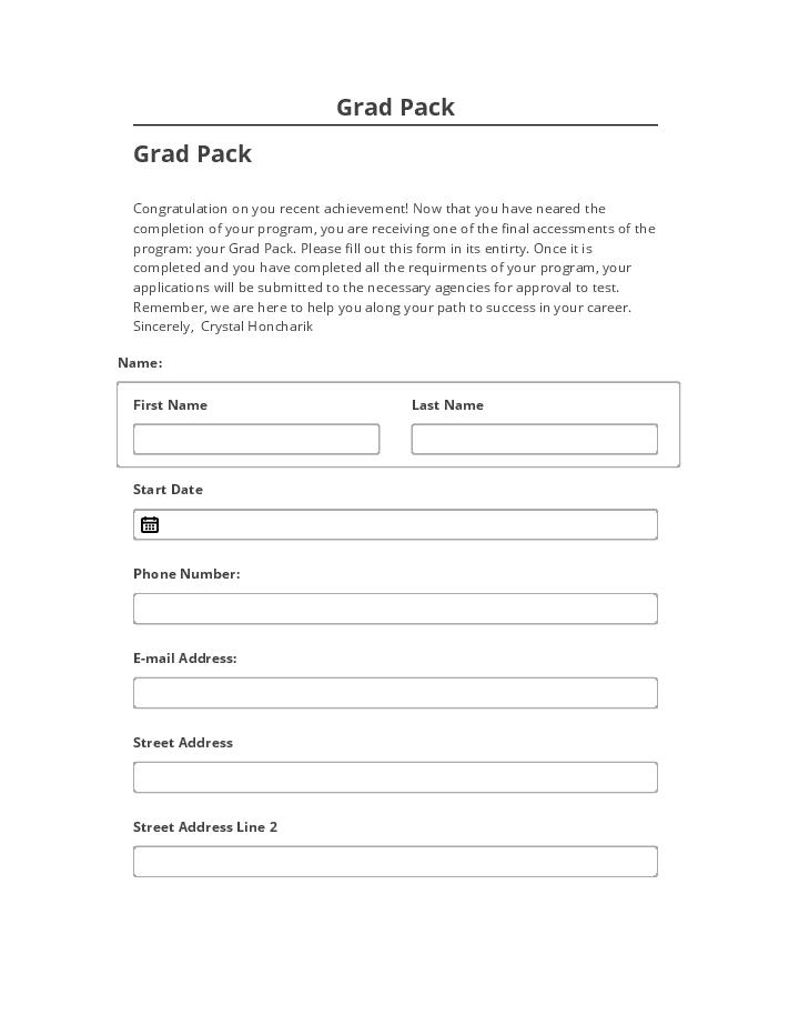 Arrange Grad Pack in Salesforce