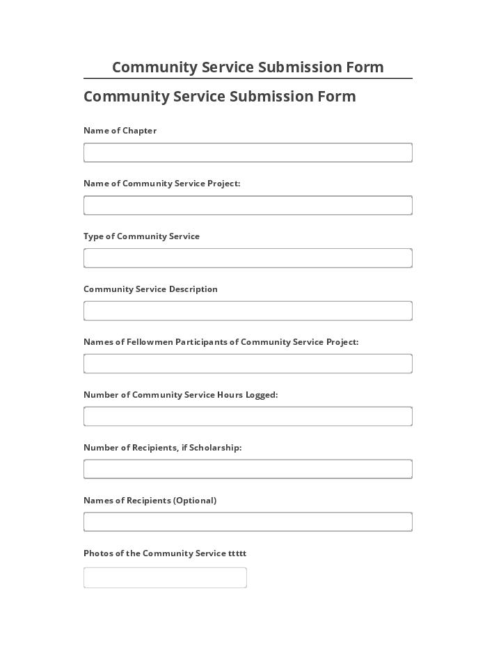 Manage Community Service Submission Form in Netsuite