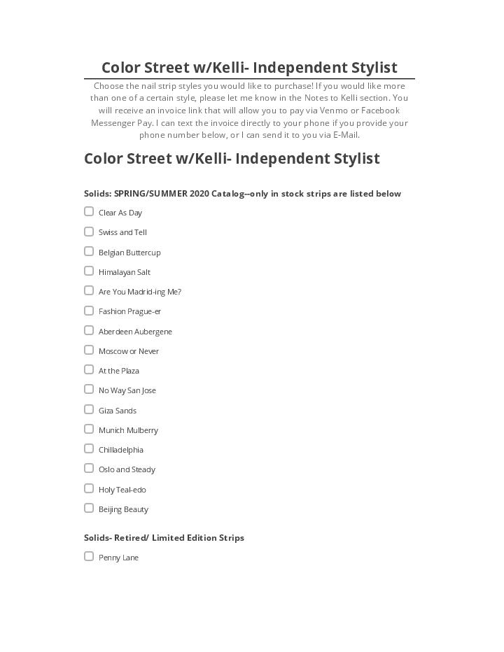 Incorporate Color Street w/Kelli- Independent Stylist in Netsuite