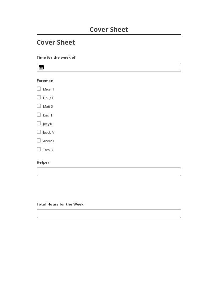 Export Cover Sheet to Microsoft Dynamics