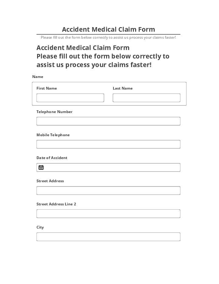 Pre-fill Accident Medical Claim Form from Microsoft Dynamics