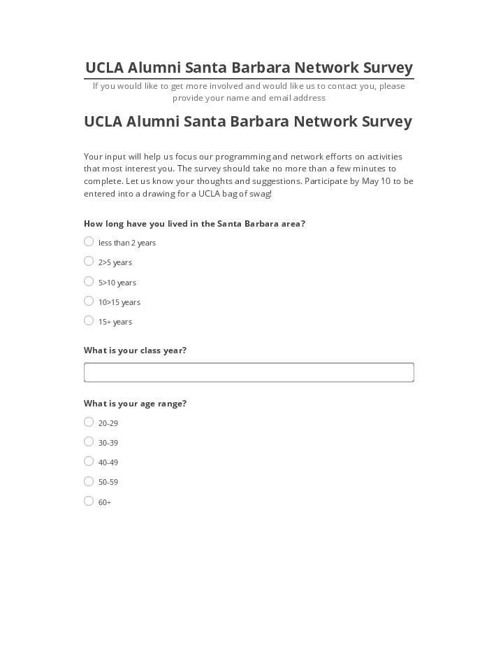 Arrange UCLA Alumni Santa Barbara Network Survey in Salesforce