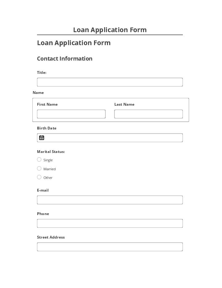 Pre-fill Loan Application Form from Netsuite