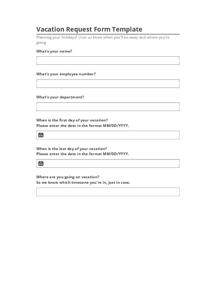 Incorporate Vacation Request Form Template