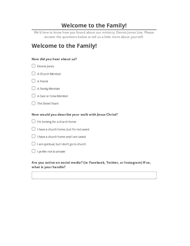 Arrange Welcome to the Family! in Salesforce