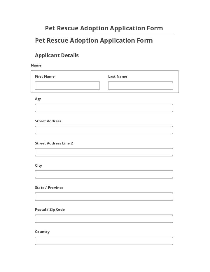Synchronize Pet Rescue Adoption Application Form with Netsuite