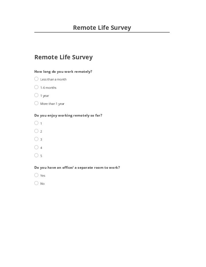 Update Remote Life Survey from Netsuite