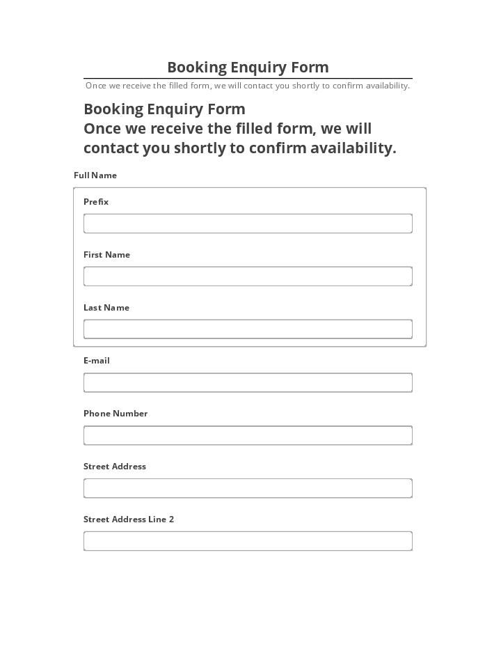 Update Booking Enquiry Form from Netsuite