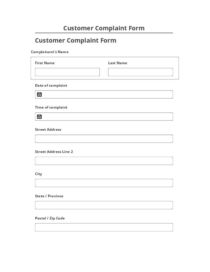 Update Customer Complaint Form from Netsuite