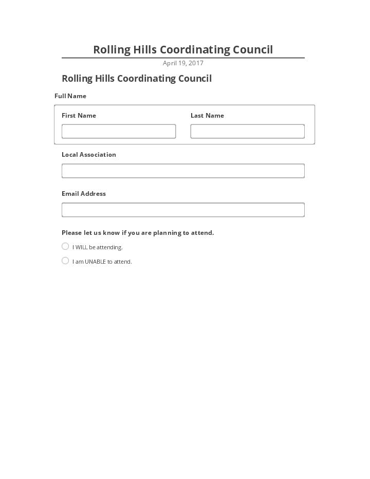 Pre-fill Rolling Hills Coordinating Council from Salesforce