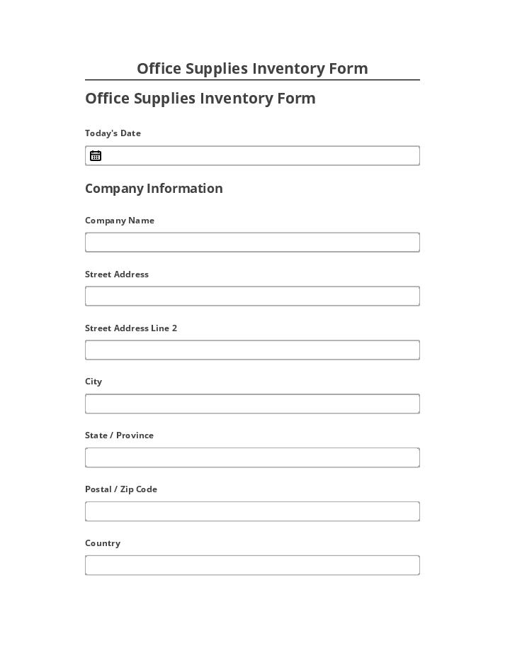Manage Office Supplies Inventory Form