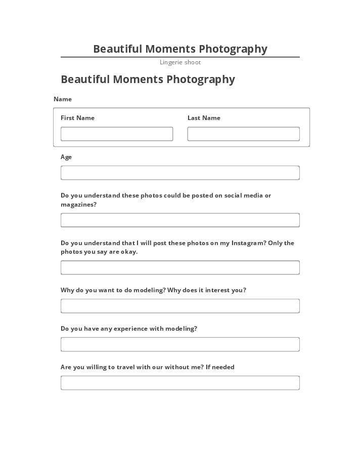 Pre-fill Beautiful Moments Photography