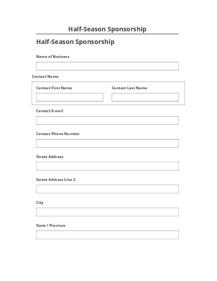 Pre-fill Half-Season Sponsorship from Salesforce