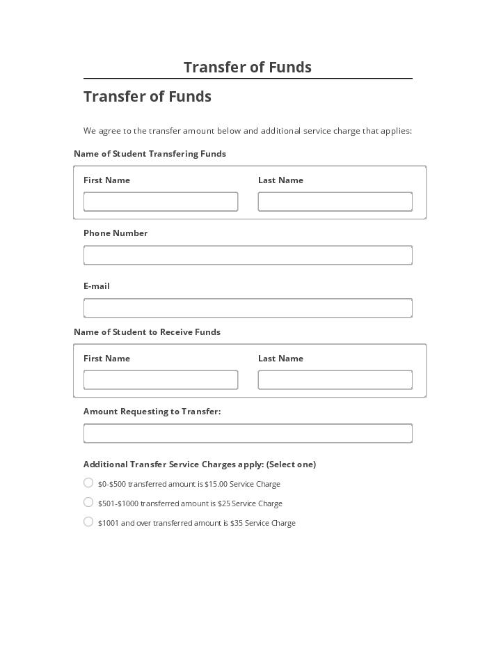 Update Transfer of Funds from Netsuite