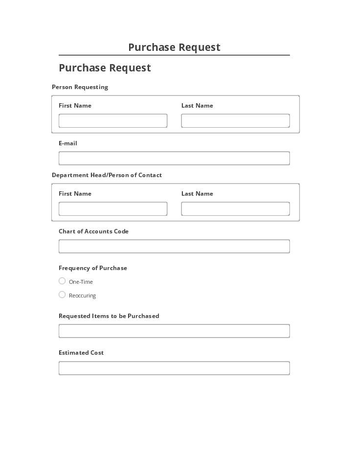 Pre-fill Purchase Request from Microsoft Dynamics