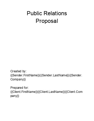 Export Public Relations Proposal