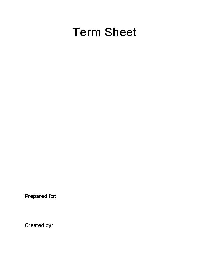 Arrange Term Sheet