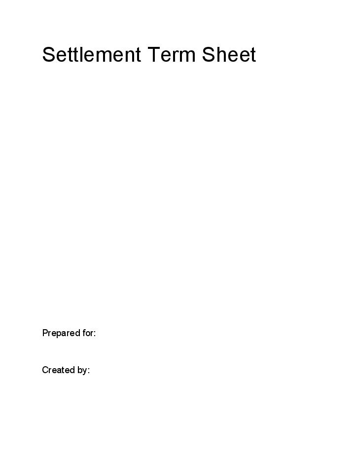 Pre-fill Settlement Term Sheet from Netsuite