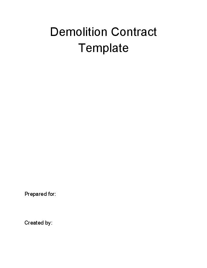 Update Demolition Contract from Microsoft Dynamics