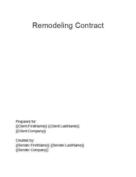 Arrange Remodeling Contract in Salesforce