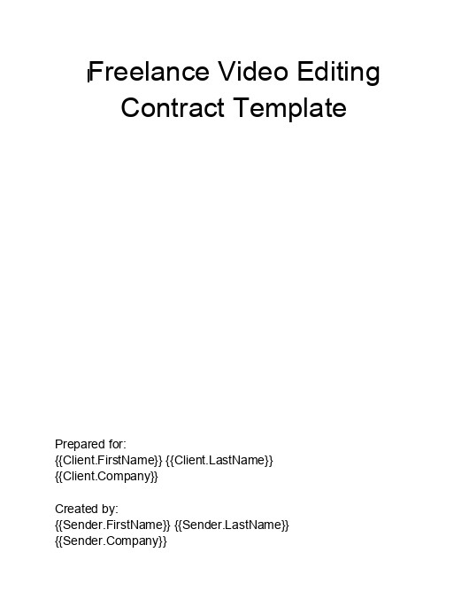 Incorporate Video Editing Contract