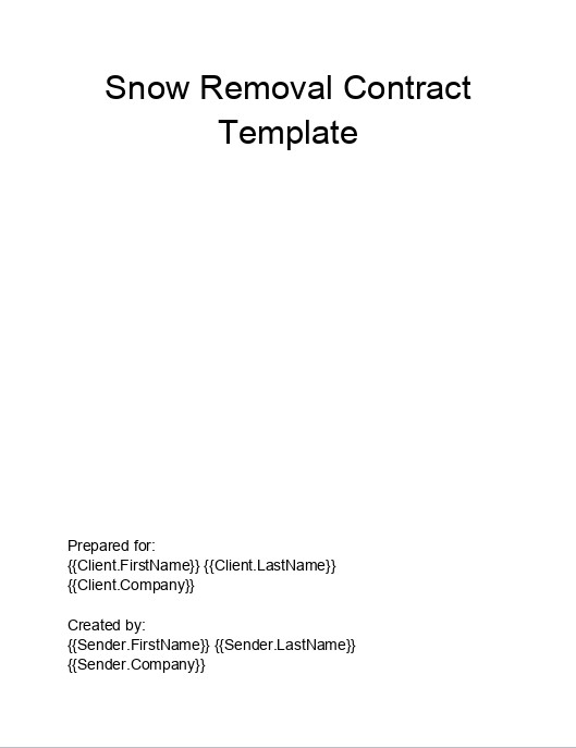 Pre-fill Snow Removal Contract