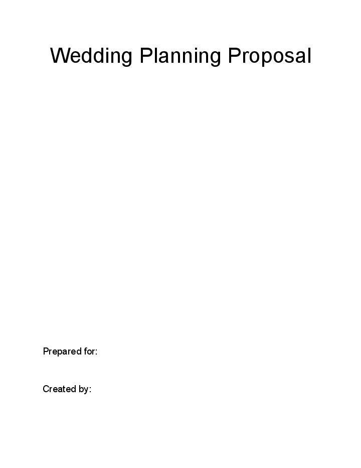Pre-fill Wedding Planning Proposal from Salesforce