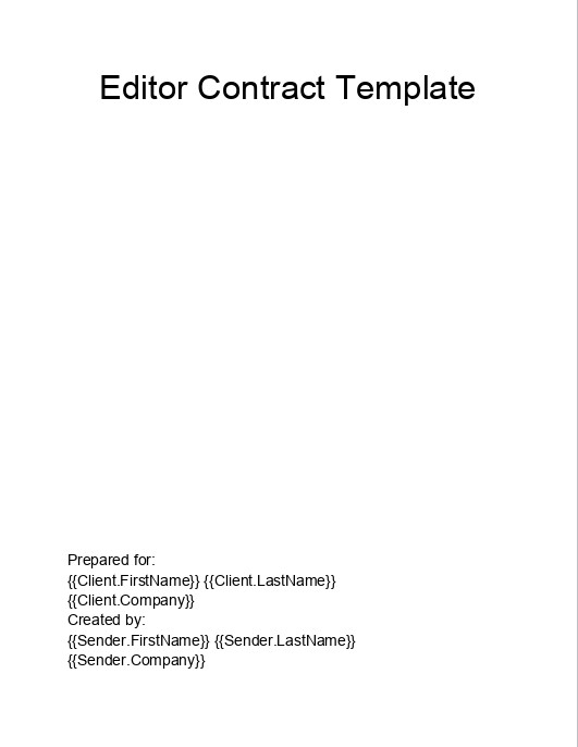 Incorporate Editor Contract