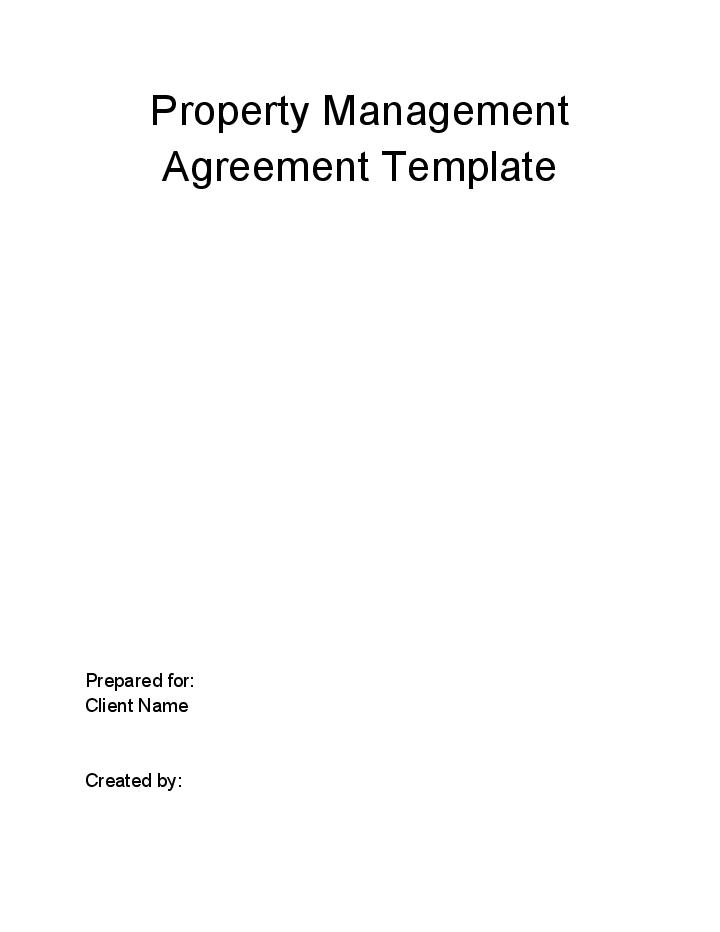 Manage Property Management Agreement