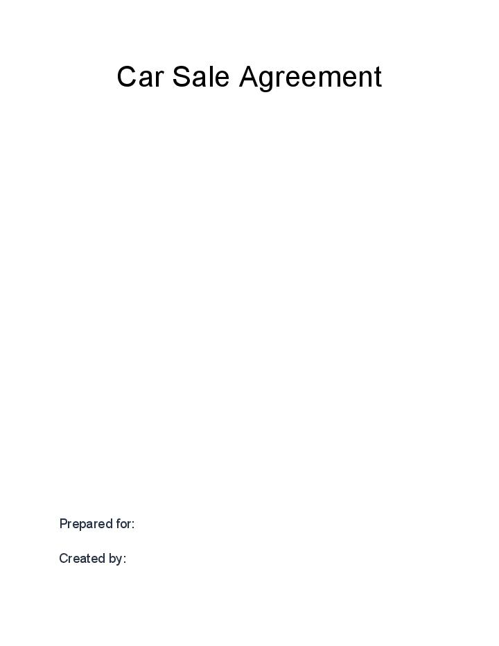 Arrange Car Sale Agreement