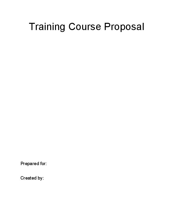 Pre-fill Training Course Proposal
