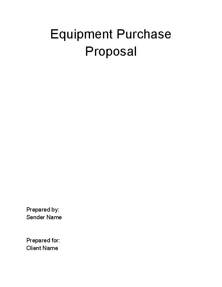 Update Equipment Purchase Proposal from Salesforce