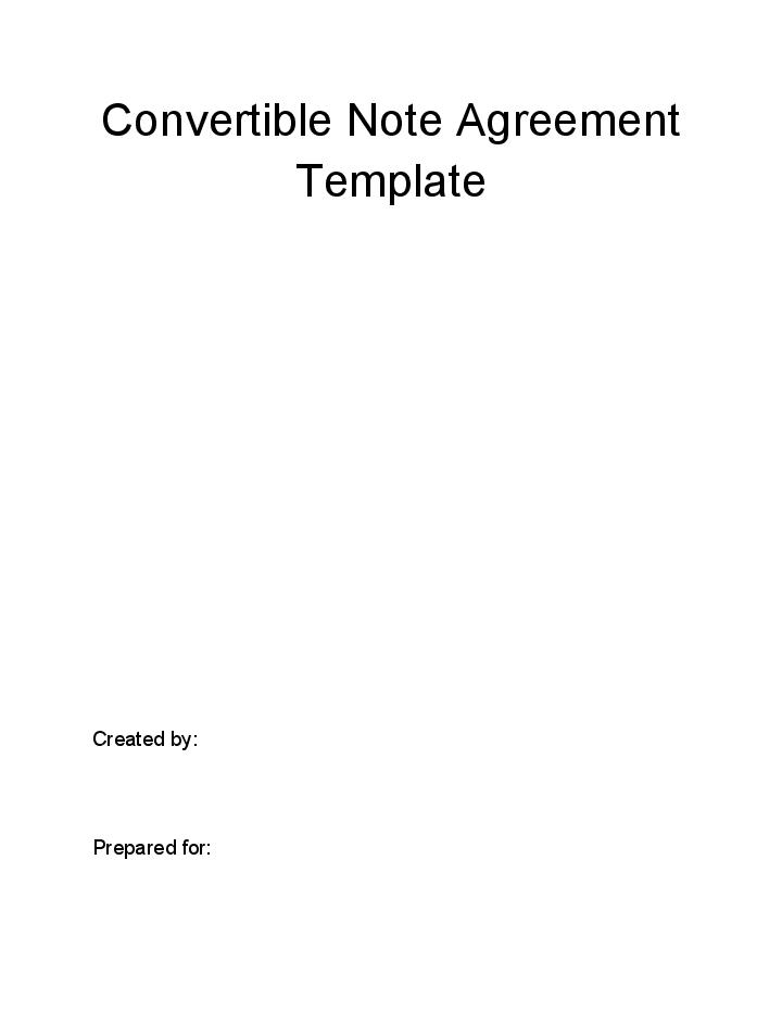 Pre-fill Convertible Note Agreement from Netsuite