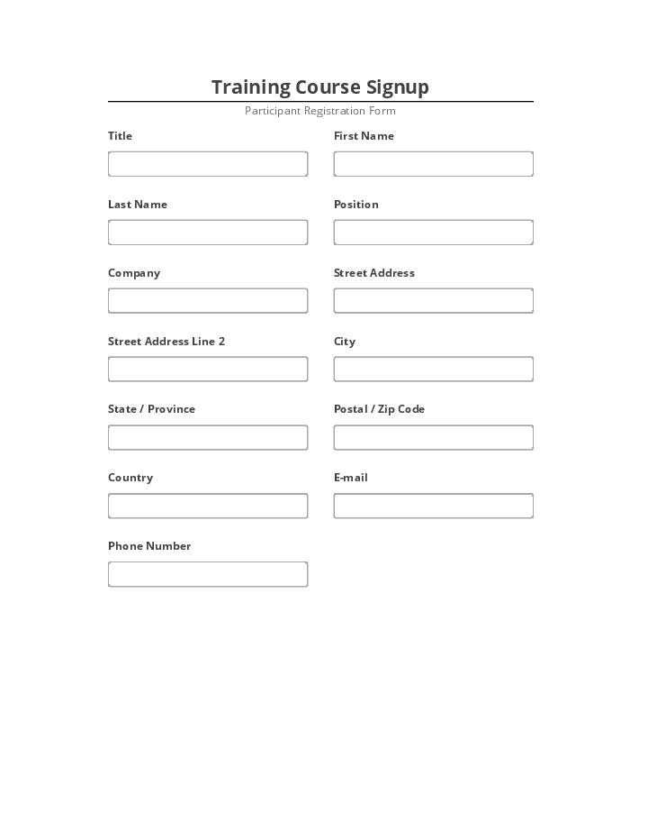 Archive Training Application Form
