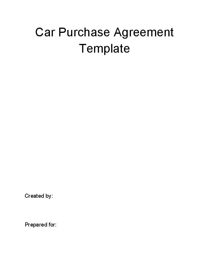 Arrange Car Purchase Agreement