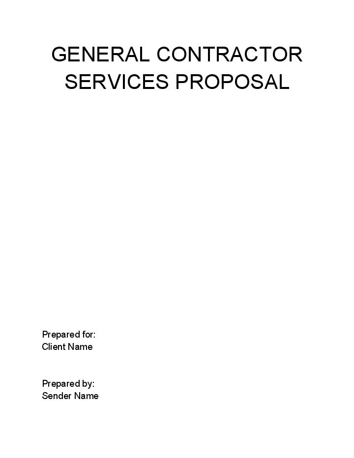 Pre-fill General Contractor Services Proposal from Netsuite
