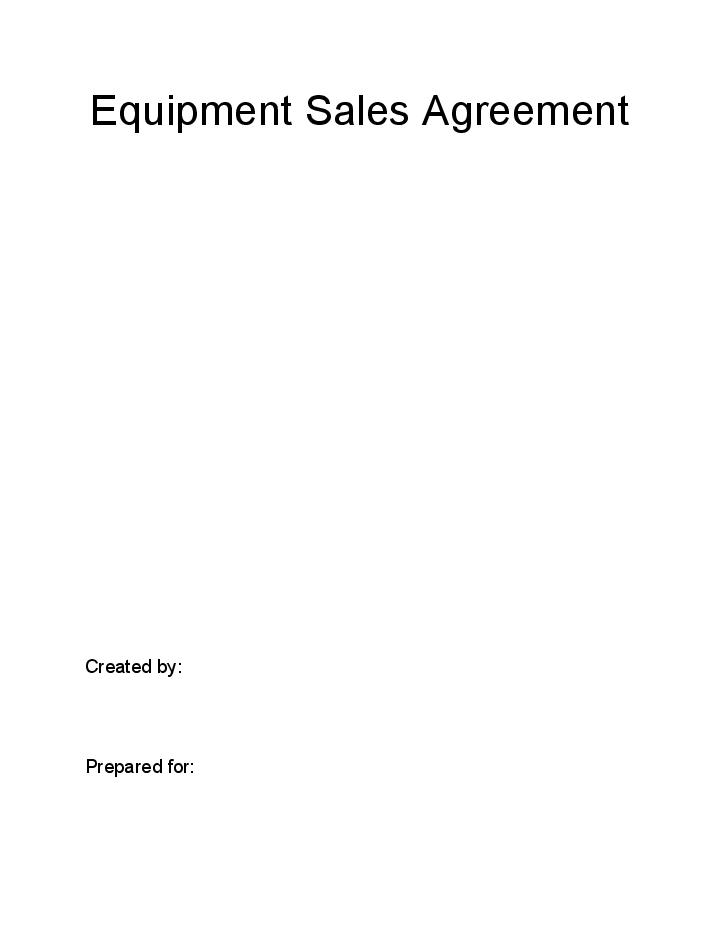 Incorporate Equipment Sales Agreement