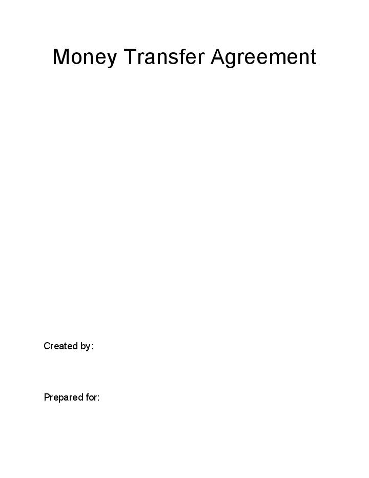 Arrange Money Transfer Agreement in Salesforce