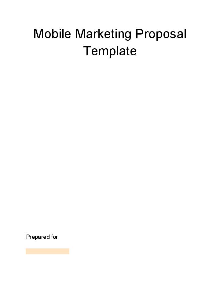 Export Mobile Marketing Proposal to Salesforce
