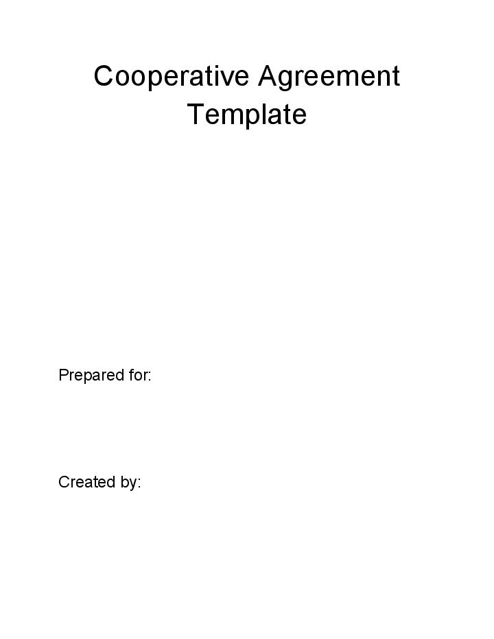 Update Cooperative Agreement from Salesforce