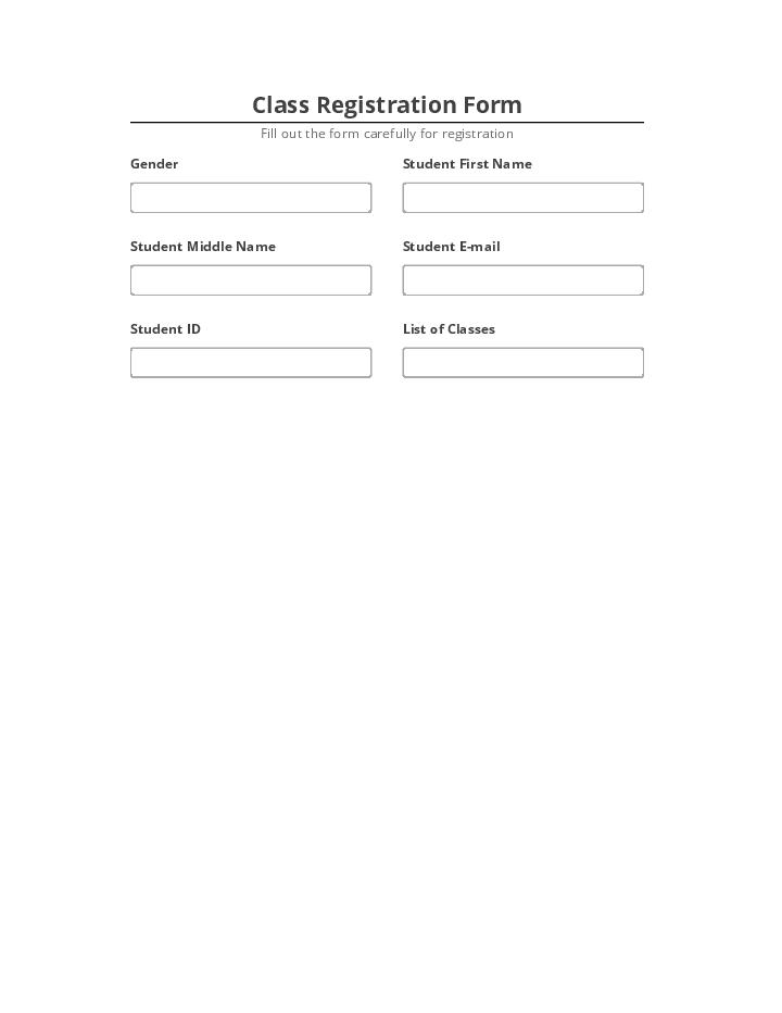 Integrate Class Registration Form Netsuite